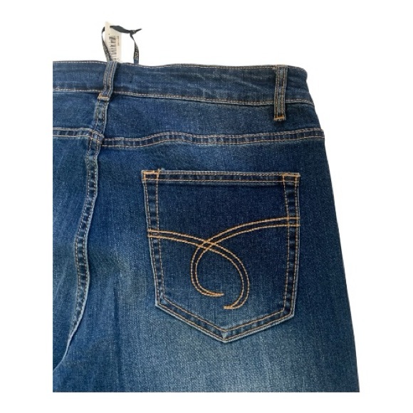 Coco + Carmen Dark Blue Wash Distressed Beaded Skinny Jeans High Rise Size L/XL - Picture 4 of 14